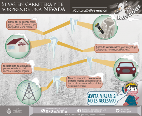 Se presenta segunda nevada del año en el estado de Veracruz: PC