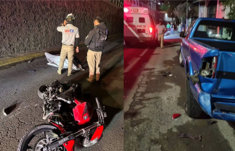 Muere motociclista tras impactarse con una camioneta en Xalapa