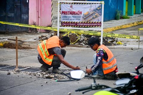 Avanza bacheo urbano en calles de San Andrés Tuxtla