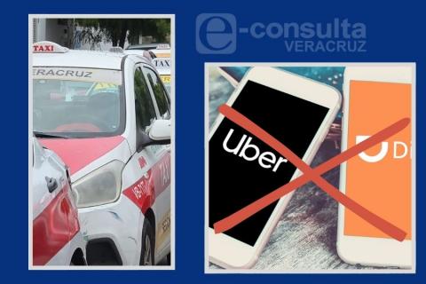 Taxistas de Veracruz exigen ajuste de tarifas y rechazan a Uber y Didi
