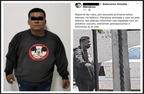 Tras exhibirlo en redes, cae hombre acusado de 8 robos en Orizaba