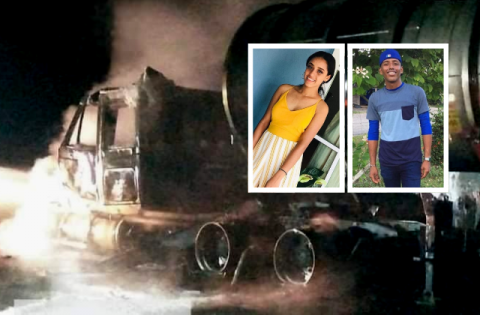 Yuli y Jovany, hospitalizados tras chocar con pipa en Tierra Blanca