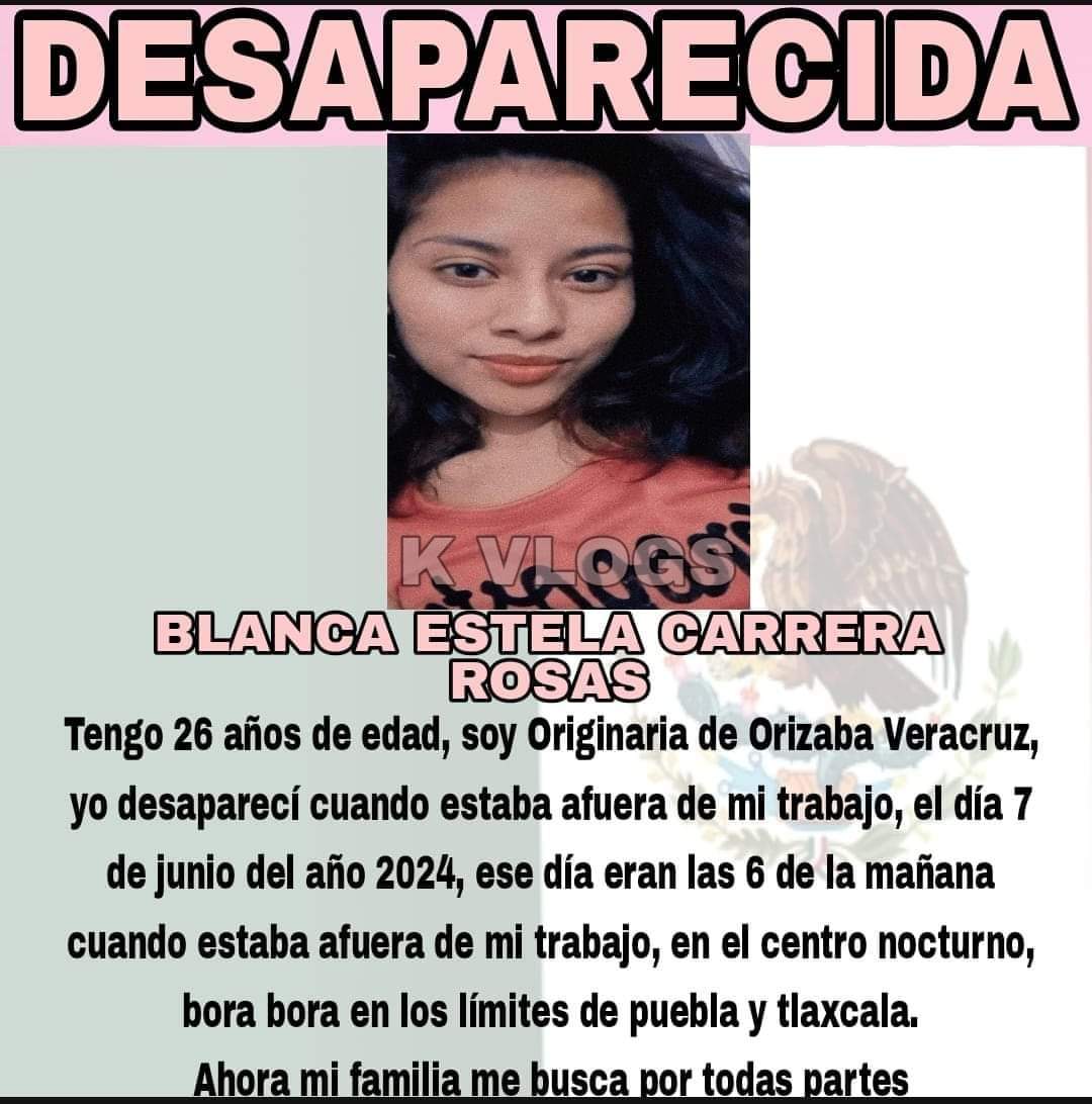 Blanca desapareció tras ir a su trabajo en Puebla; es de Orizaba |  e-veracruz.mx | Periódico Digital de Noticias de Veracruz | México 2024 |