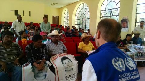 ONU-DH visita la Escuela Normal Rural de Ayotzinapa