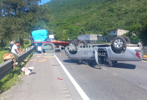 Dos lesionados por accidente vial en la Orizaba-Puebla
