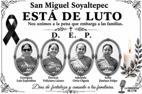 Choque en carretera de Tres Valles deja 4 mujeres fallecidas