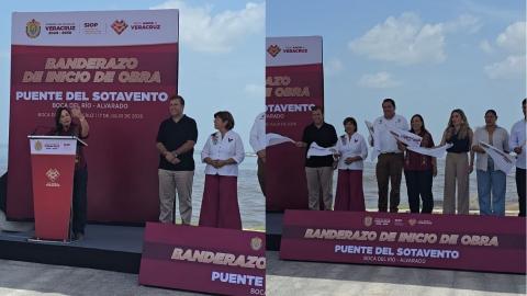 Nahle da banderazo a la obra del nuevo puente de Boca del Río
