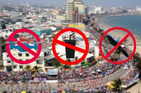Los objetos prohibidos en los desfiles del Carnaval de Veracruz 2026