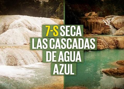 Sismo y deforestación secaron las Cascadas de Agua Azul, en Chiapas