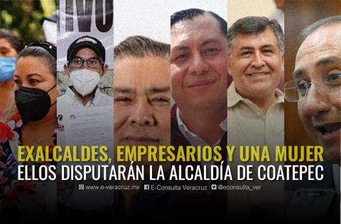 Cinco hombres y una mujer en disputa por la alcaldía de Coatepec