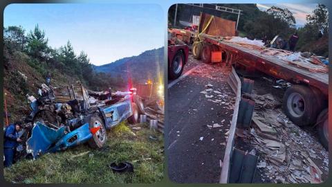 Mueren dos traileros en choques en Cumbres de Maltrata