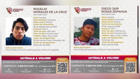 Buscan a Rogelio y Jair, desaparecidos el mismo día en Tezonapa