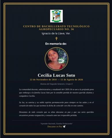 Cecilia, estudiante que murió en accidente de moto en Alvarado
