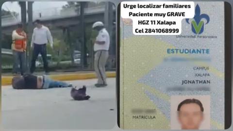 Muere Jonathan, estudiante UV, tras permanecer hospitalizado