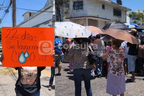 22 días sin bañarse; no tienen agua en el centro del puerto de Veracruz