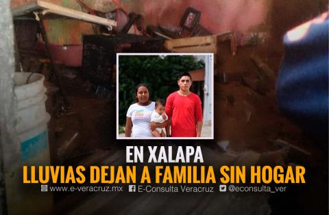 Aguaceros tiraron casa de Los Gonzales, llevan 1 mes en albergue de Xalapa