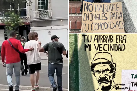 Ahuyentan a Luisito Comunica de la marcha antigentrificación