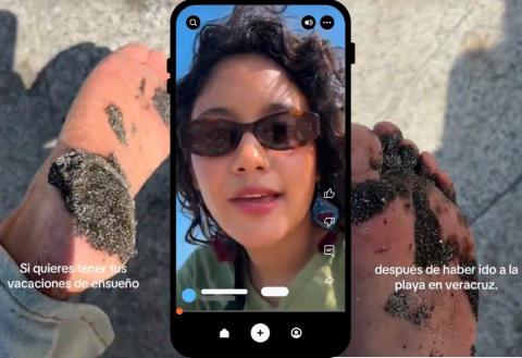 Ni loca me metería al mar: activista advierte por chapopote en Veracruz