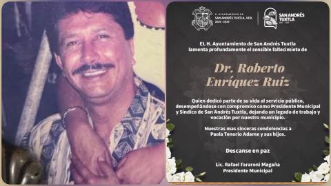 Muere Roberto Enríquez Ruiz, exalcalde de San Andrés Tuxtla