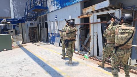 Marina realiza simulacro de explosivo en puerto de Veracruz