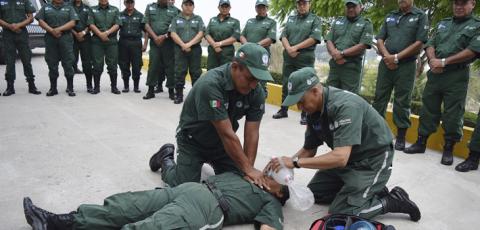 Profesionaliza SSP a cadetes de Guardia y Custodia en materia de primeros auxilios