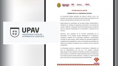 Docentes de UPAV se deslindan de protestas por adeudos salariales