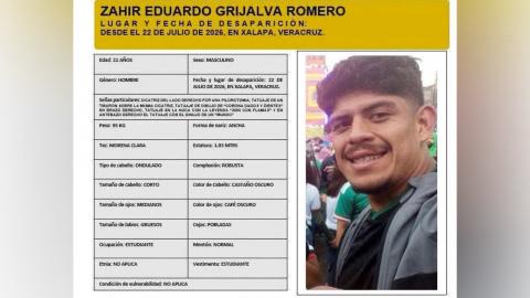 Buscan a Zahir Eduardo, desaparecido hace 6 días en Xalapa