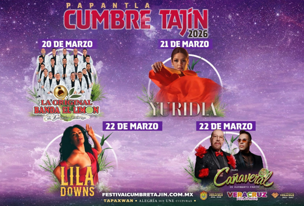 Anuncian cartelera de Cumbre Tajín 2026 en Papantla