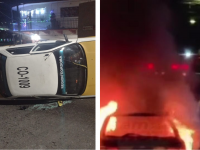 Vuelca taxi en Córdoba y horas después aparece calcinado 